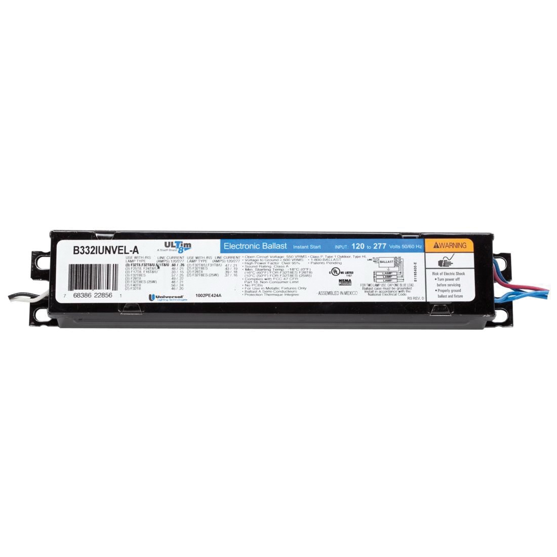 Universal lighting technologies ballast