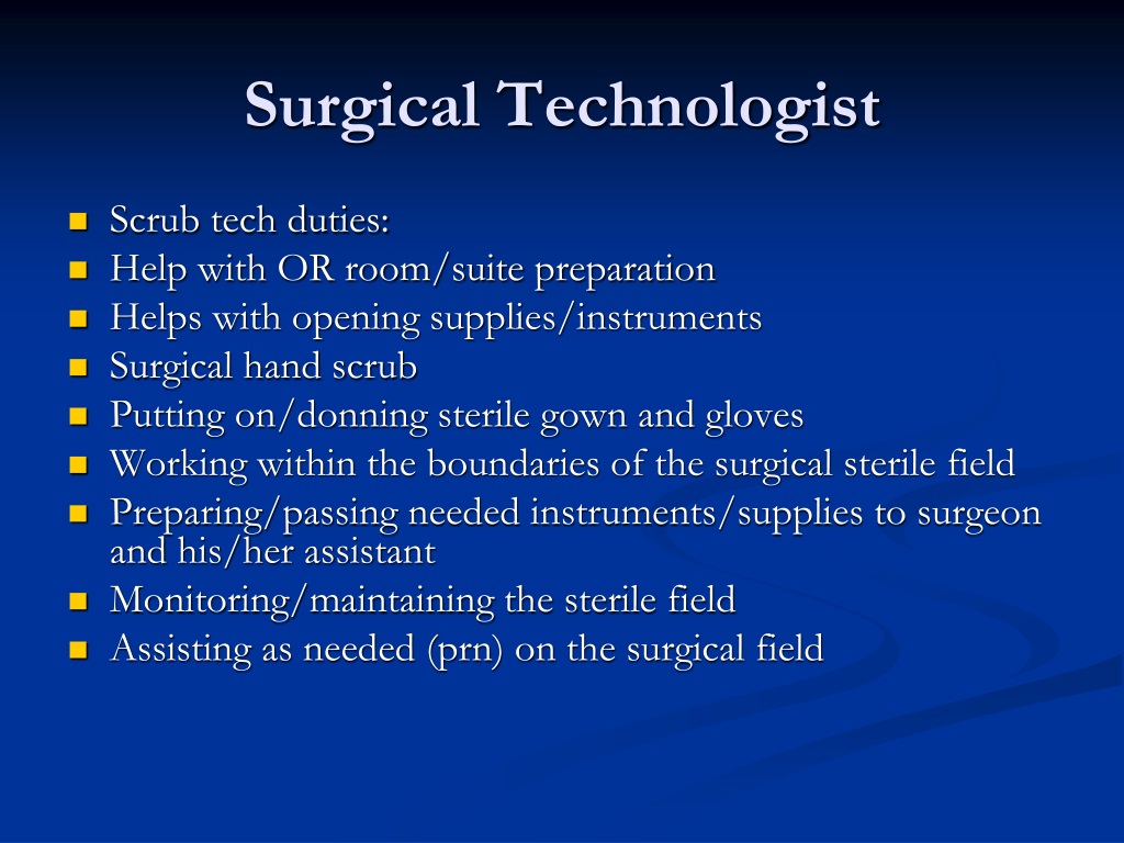 Introduction to surgical technology