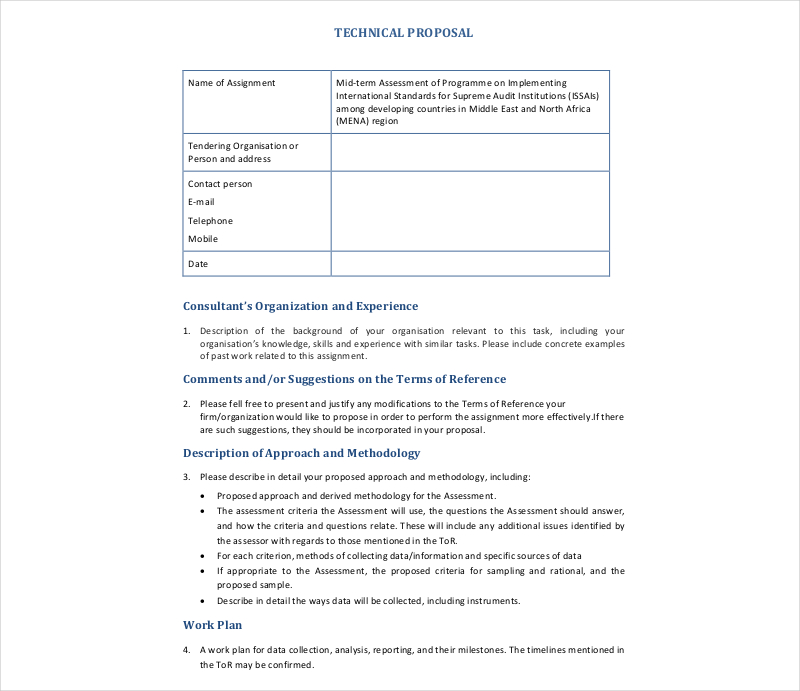 Technology proposal sample