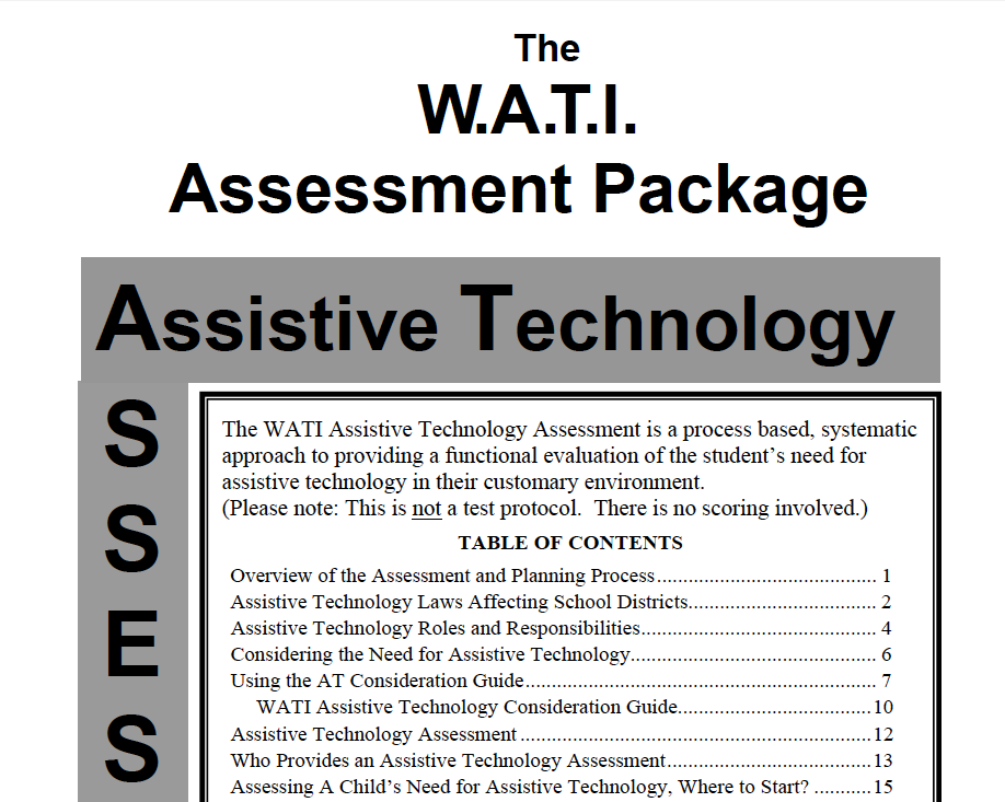 Assistive technology assessment