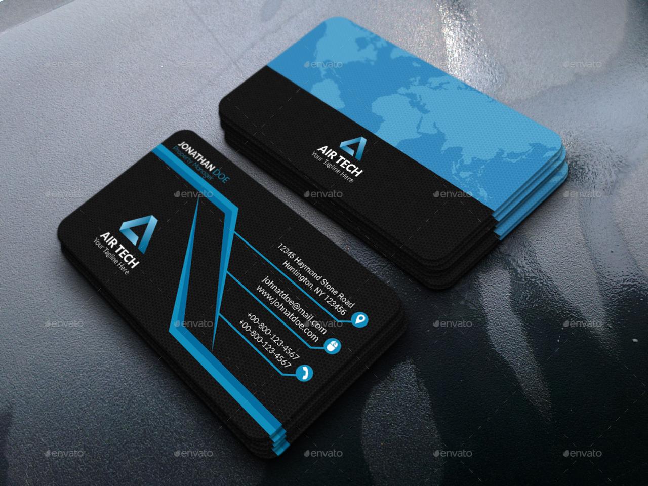 Business card for technology company