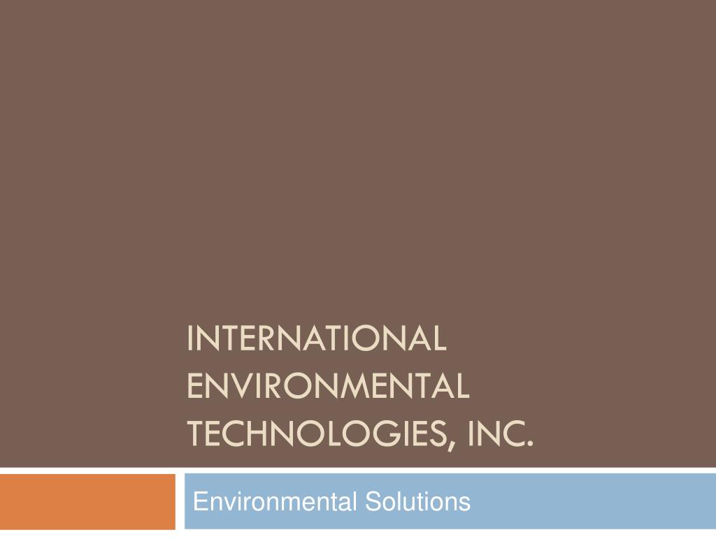 Environmental technology inc