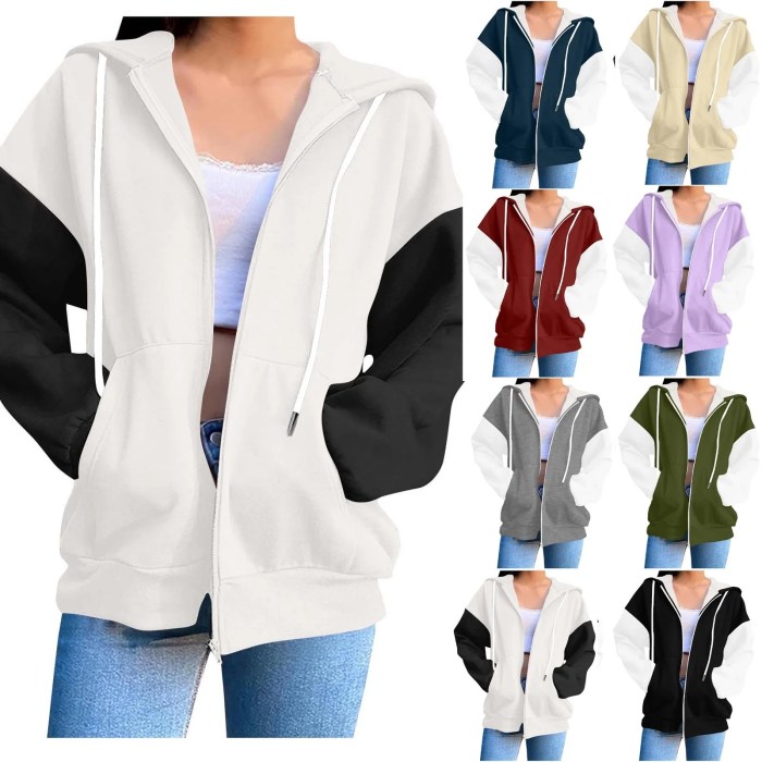 BXINGOHAI Women's Full Zip Up Hoodie Long Sleeve Hooded Sweatshirts ...